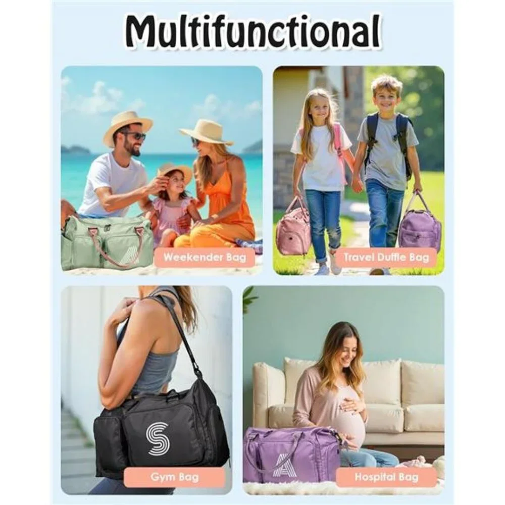 Birthday gift, Girls Initial Gym Bag, Travel Duffel for Kids,